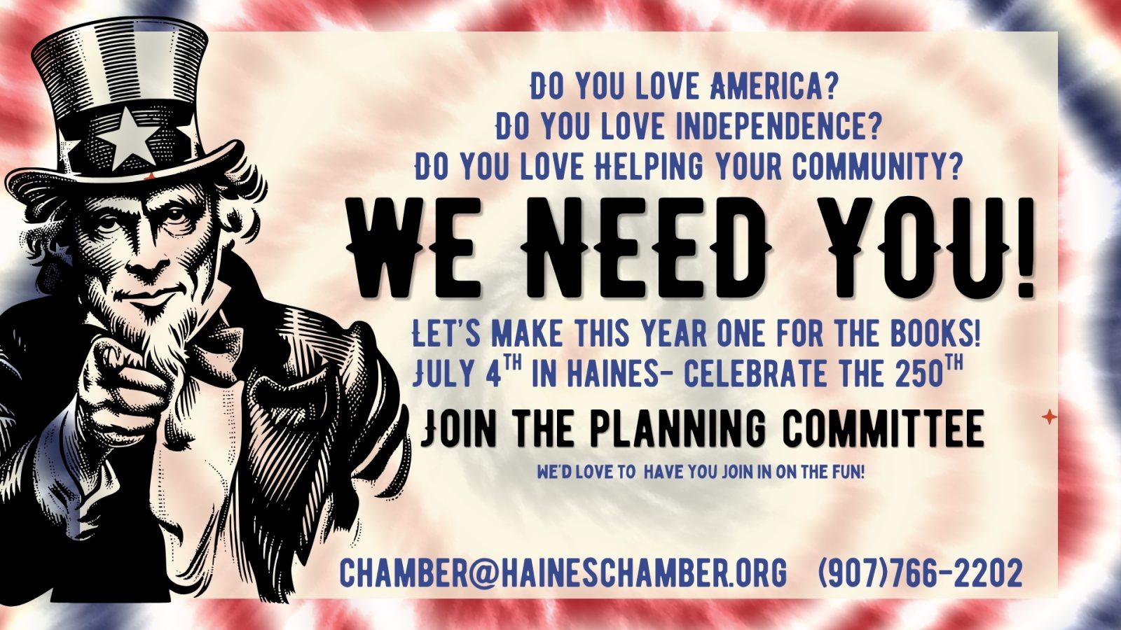 WE NEED YOU! 250th committee